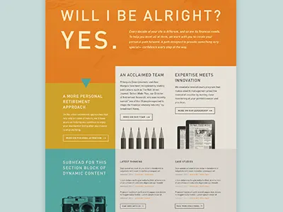 Homepage Design - Final Round Full View big type blue boxes grid interactive large photos orange turquoise typography ui web design website