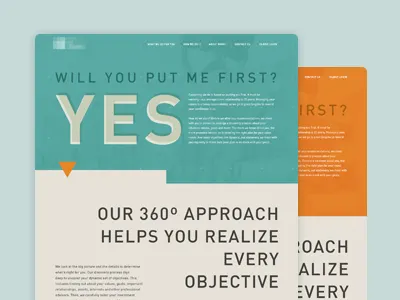 Homepage Design Round 4 - 2 Colors in Full View big type blue boxes grid interactive large photos orange typography ui web design website