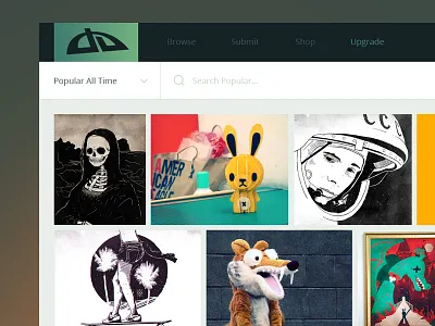 deviantART Redesign art design deviantart deviantart redesign gallery grid illustration projects ui website