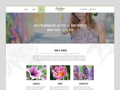Stockslagers Fundraising Website clean ecommerce event flowers full width fundraising home page minimal non profit simple stockslagers website