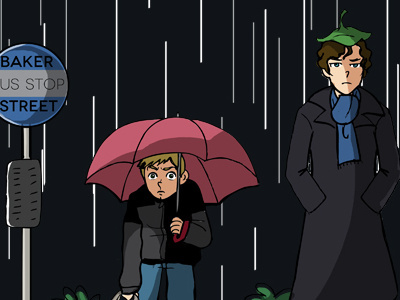 My neighbor Sherlock tshirt illustration johnwatson serietv sherlock tshirt tshirtdesign