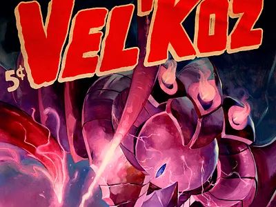 Vel 'Koz Pulp Poster alien cover league of legends poster pulp scifi vel koz