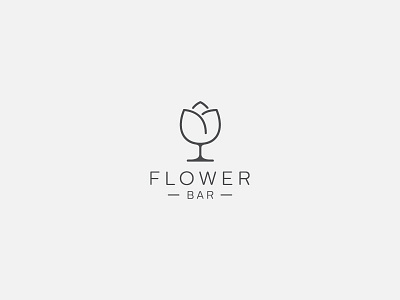 Flower Bar art bar branding design flower glass graphic line lineart logo minimal vietnam