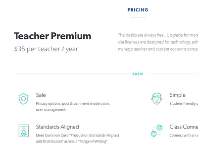 Pricing Premium blue gibson icons mint open sans pricing yellow