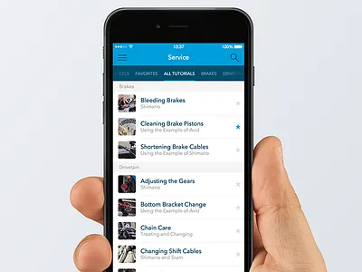 Mountainbike Pocket Service app ios ios8 iphone iphone 6 mountain bike mountainbike repair service tutorial ui