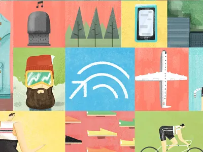 Sportique postcard - color final texture