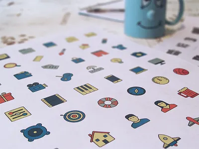 Colorful Flat Icons cartoon colorful creative market flat flat icons flatline grunge icons line icons modern pictograms symbols