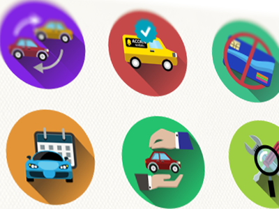 Car Rental Dribbbe Small car flat icon icon set
