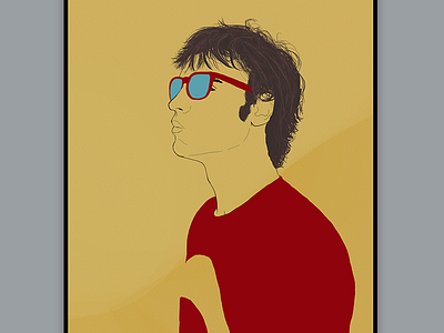 Illustration of my friend Viktor. abstract art colors drawing illustration ink minimal portrait red sketch yellow