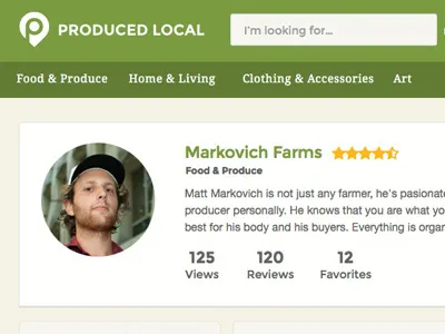 Produced Local Profile badge card directory local produce profile