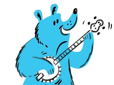 Banjo Bear banjo bear character illustration instrument music