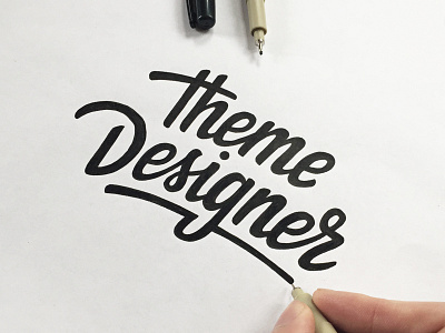 Theme Designer brush calligraphy font hand drawn hand lettering logo logotype pencil sketch type typeface typography