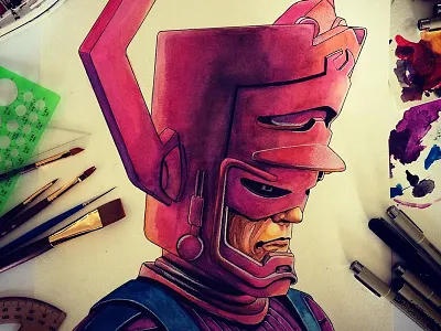 Galactus Watercolor comics galactus illustration marvel painting watercolor