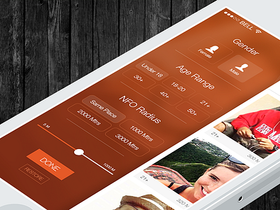 NFO - Connect with People, Places, Events blur ios iphone menu mobile profile side side bar side menu social translucent