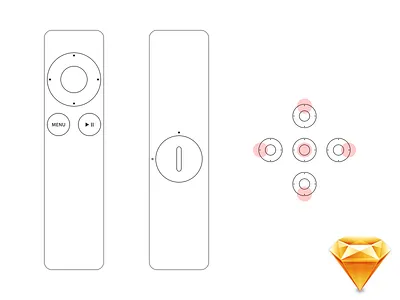 Apple Remote .sketch app apple device elements free remote sketch