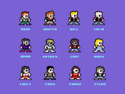 8 Bit Bullhorn 16 bit 8 bit employee flat nintendo pixel retro staff video game