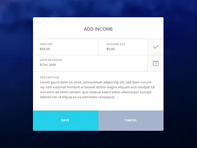 Add Income Modal add design modal