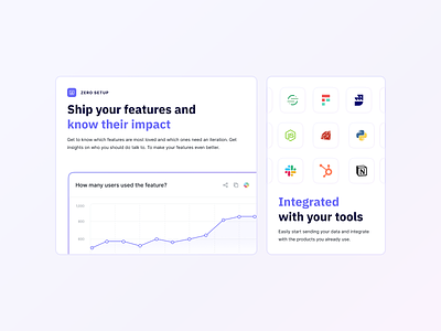 Landing page update 🚀✍️ analytics branding cards chart content design feature graph hubspot illustration integrations landing mobile notion page product slack tools ui ux