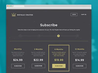 'Royale' Theme Preview cratejoy ecommerce subscription theme theme design ui ux