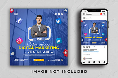Digital marketing social media live webinar instagram Template social media promotion