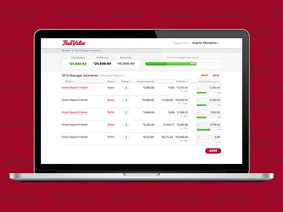 TrueValue Web App dashboard design graphs mockup truevalue ui ux webapp