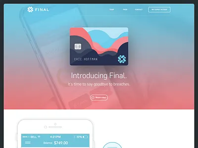 Final Card Landing Page app landing product web website
