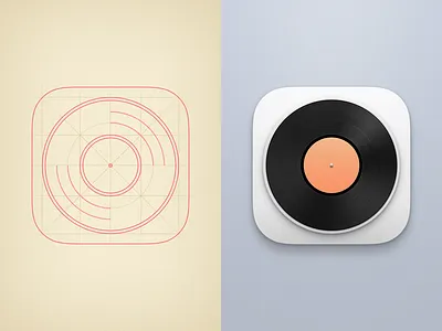 VinylPlayer Icon app clean icon icons ios minimal music player record simple vinyl vinylplayer