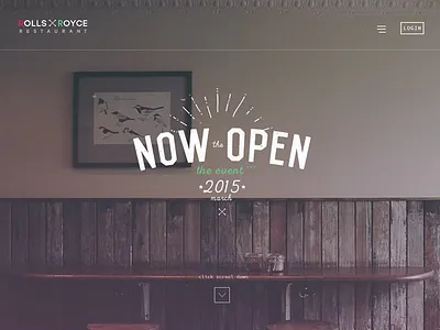 Rolls&Royce clean concept food homepage interface responsive restaurant retro typography ui ux vintage