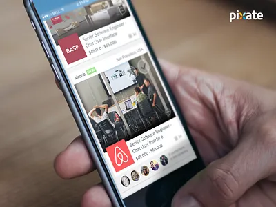 Animated cards with Pixate, tinder style animated cards flat iphone 6 job mockups pixate prototype sketch suggestions tinder