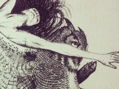 Flight pattern dancer flight handmade illustratiom owl paper pattern pen