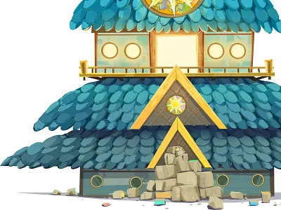 pretty blue building safehouse place blue building design game illustration