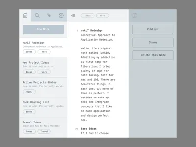 nvALT Conceptual Design Approach byword ia writer notational velocity note nvalt