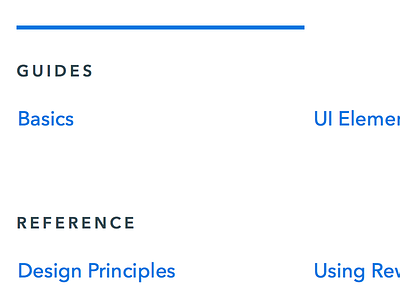 Iterating css documentation navigation web website