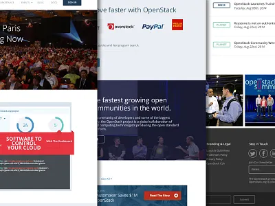 OpenStack home page home page illustration photo gallery press responsive ui ux website