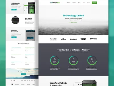 Comply Home clean graphs home long page simple ui web