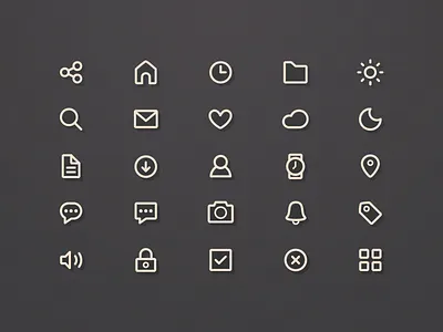 25 Lined Icons (Free) black flat free icon ios7 ios8 line lined minimal smooth sunbzy ui