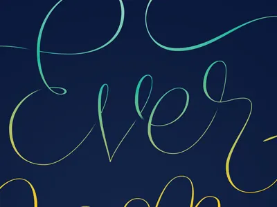 Ever On My Mind gradient handlettering illustration lettering script shadow thin type typography