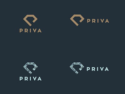 Priva Diamond Logo Design By The Logo Smith branding design diamond gold identity logo portfolio sans serif