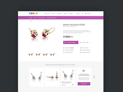 Product detail page clean detail ecommerc jewellery page purple simple white