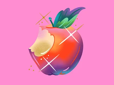Little Brown Book - Virago Apple apple drawing editorial illustration food illustration fruit fruit illustration gradient illustration jordan kay little brown book logo pink publishing sparkles texture