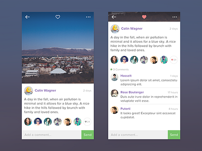 Photo Page app design photo share ui ux