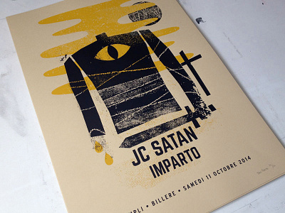 JC satan gigposter gig gigposter handprint handpulled illustration jc satan pau poster print rock screenprint silkscreen