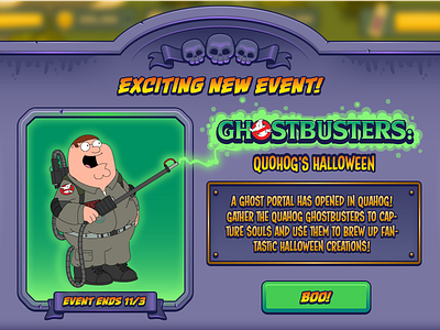 Halloween Modal family guy halloween ios mobile shostbusters ui game