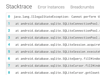 Stacktrace analytics charts errors splunk visualizations