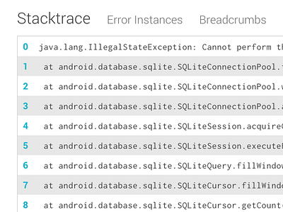 Stacktrace analytics charts errors splunk visualizations