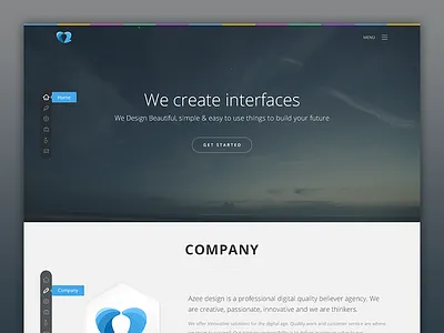 Azee Design agency clean colors flat header icons logo pakistan side navigation ui ux web