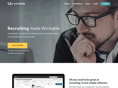 Workable Homepage features homepage landing storefront workable