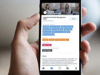 Job Position app clean flat ios iphone job sketch tags ui ux