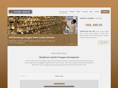 Website Design - Landing Page brown clean design flat grey landing minimal website white