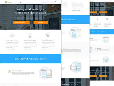Home Renovations! design features header home interior landing page process select